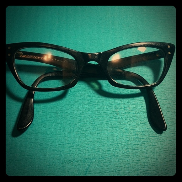 Vintage Cat Eye Bausch and Lomb Black Frames - Picture 1 of 7